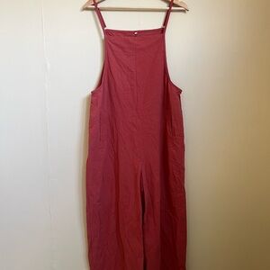 Red Sleeveless Jumpsuit